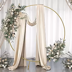 Gold Round Arch Stand Balloons Garland Circle Backdrop 2m Diameter