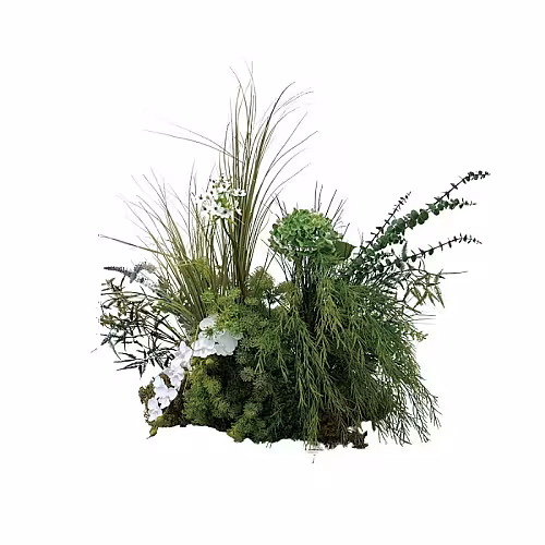 Grassy Green Artificial Floor Flower (M1)