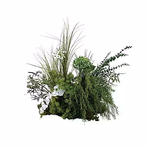 Grassy Green Artificial Floor Flower (M1)