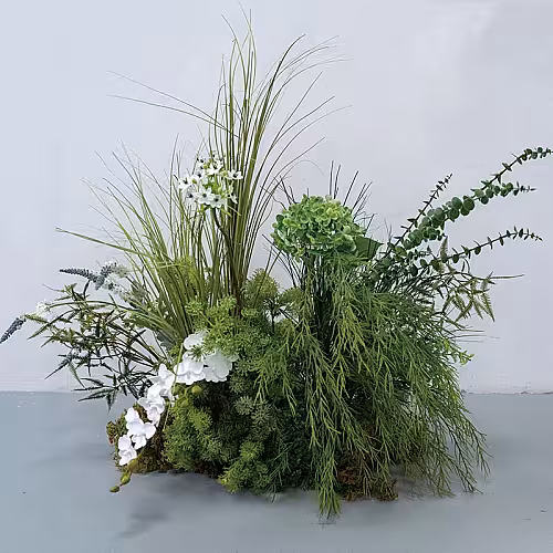 Grassy Green Artificial Floor Flower (M2)