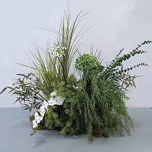 Grassy Green Artificial Floor Flower (M2)