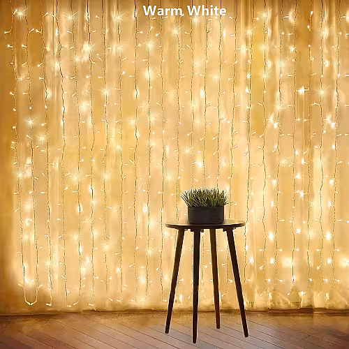 LED Curtain Light Warm White Fairy Lights (3 x 3 Meters)