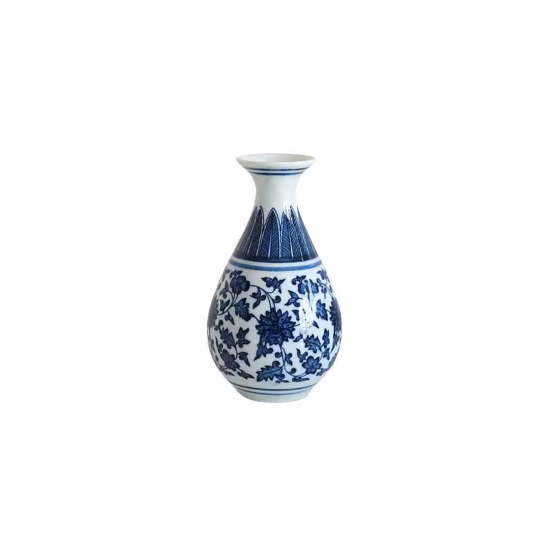 Mini Oriental Blue Floral Porcelain Vase (Type D)