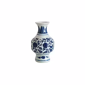Mini Oriental Blue Floral Porcelain Vase (Type F)