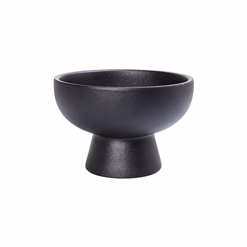 Modern Decorative Pedestal Bowl Vase (Black)