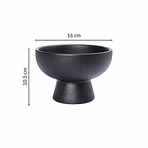 Modern Decorative Pedestal Bowl Vase (Black)
