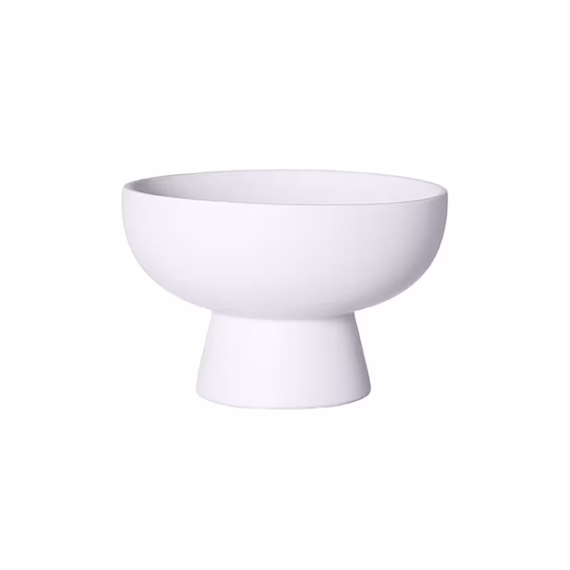 Modern Decorative Pedestal Bowl Vase (White)