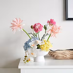 Modern Decorative Pedestal Bowl Vase (White)