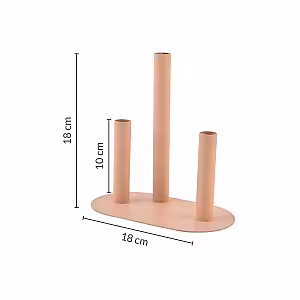 Modern Minimalist Stainless Steel 3 Tri Tube Stem Flower Vase for Tablescape Decor (Pink)