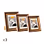 Other Decor 3pc Rustic Wood Pattern Photo Frame Set (Teak)