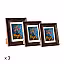 Other Decor 3pc Rustic Wood Pattern Photo Frame Set (Walnut)