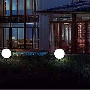 Outdoor Garden Luminous 20cm Led Ball Stone Spheres Light (Small)