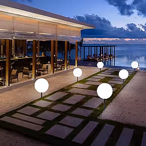 Outdoor Garden Luminous 20cm Led Ball Stone Spheres Light (Small)