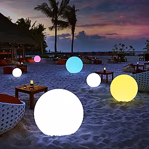 Outdoor Garden Luminous 30cm Led Ball Stone Spheres Light (Medium)