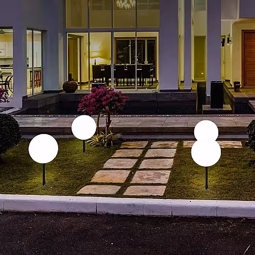 Outdoor Garden Luminous 30cm Led Ball Stone Spheres Light (Medium)