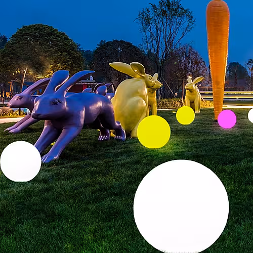 Outdoor Garden Luminous 40cm Led Ball Stone Spheres Light (Large)