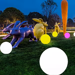 Outdoor Garden Luminous 40cm Led Ball Stone Spheres Light (Large)