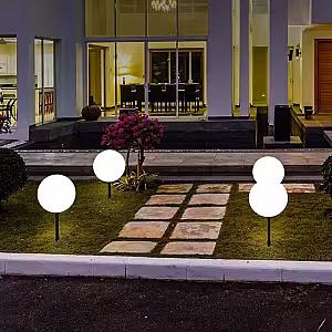 Outdoor Garden Luminous 40cm Led Ball Stone Spheres Light (Large)