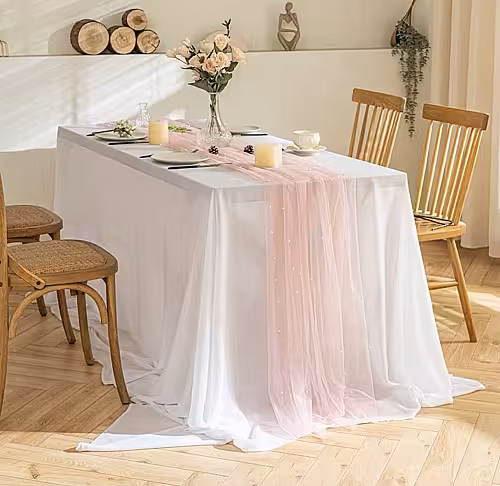 Pink with Pearls Table Runner