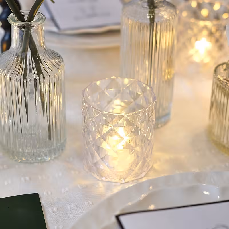 1pc LED Crystal Effect Tealight Candle Light Cup (Type A) [Batteries Included]