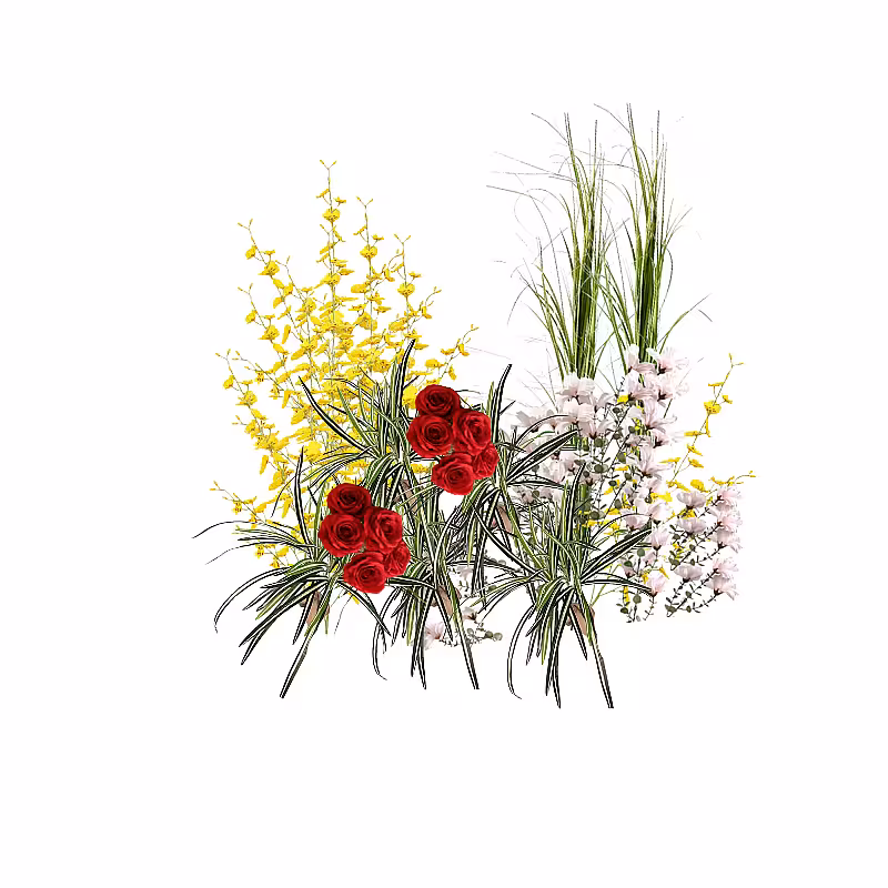 Prosperity Red Artificial Floor Flower (L)