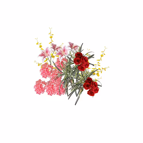Prosperity Red Artificial Floor Flower (M)