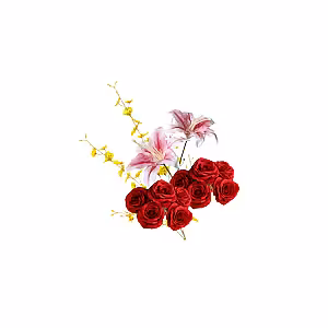 Prosperity Red Artificial Table Flower (S)