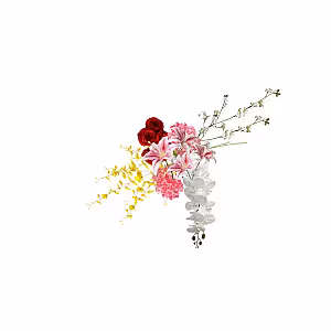 Prosperity Red Artificial Wall Hanging Flower (XS)
