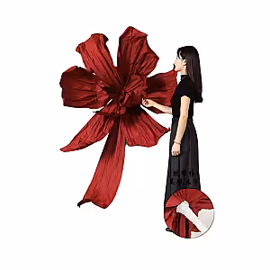 Red Large Dielianhua Decorative Paper Handmade Flower Shape Stand (Small)