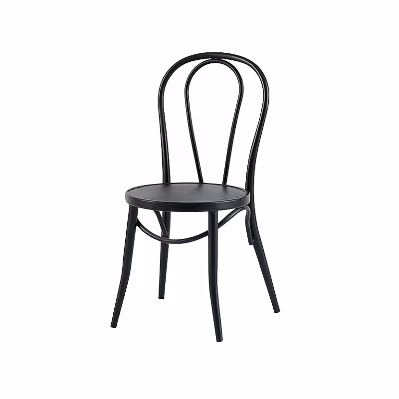 Retro American Style Black Metal Dining Chair