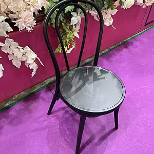 Retro American Style Black Metal Dining Chair