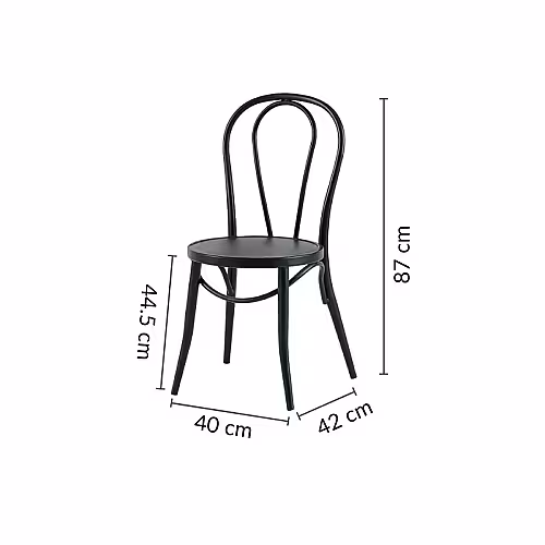 Retro American Style Black Metal Dining Chair