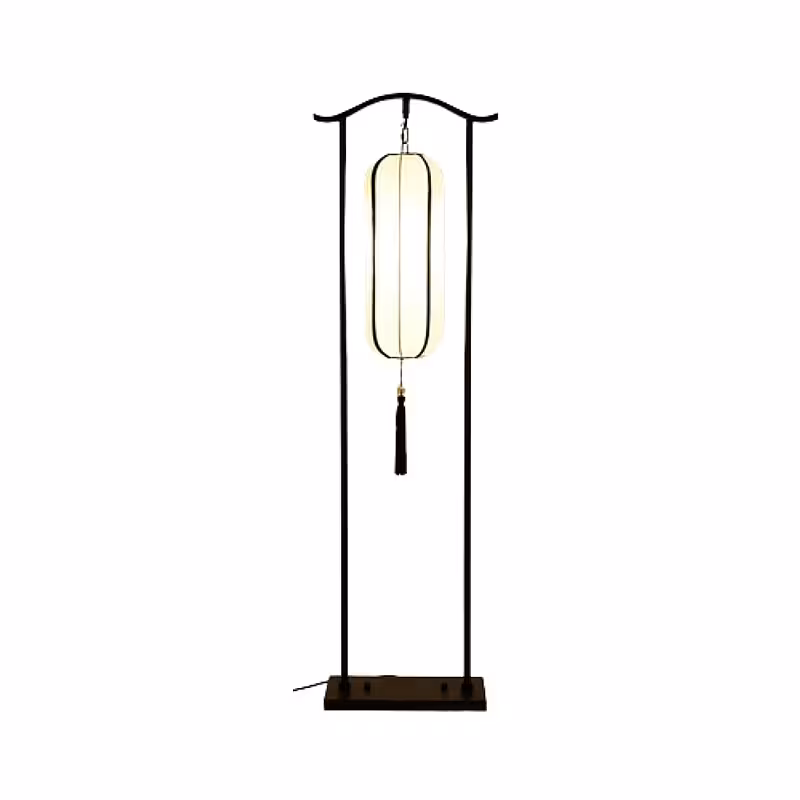 Retro Chinese Style Arch Vertical Lantern LED Floor Lamp