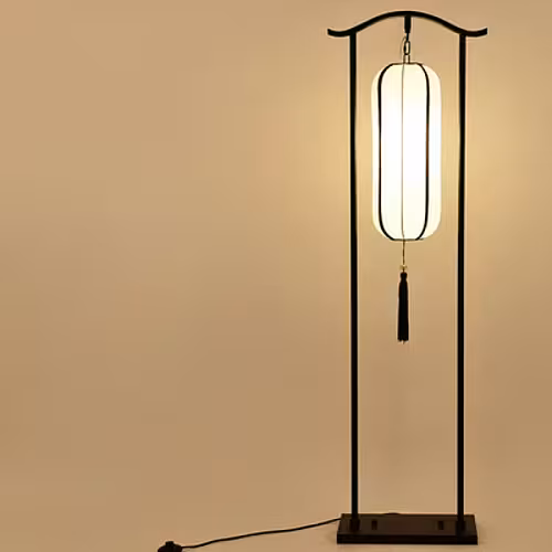 Retro Chinese Style Arch Vertical Lantern LED Floor Lamp