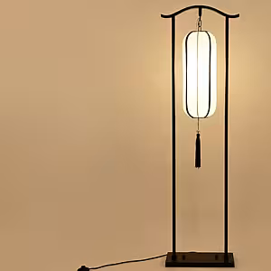 Retro Chinese Style Arch Vertical Lantern LED Floor Lamp