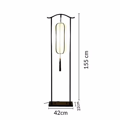 Retro Chinese Style Arch Vertical Lantern LED Floor Lamp