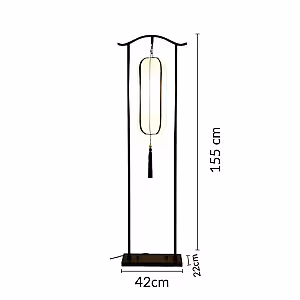 Retro Chinese Style Arch Vertical Lantern LED Floor Lamp