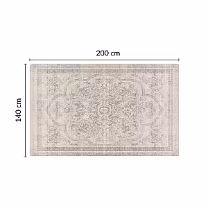 Retro French Style Flower Designed White Grey Rectangle Carpet