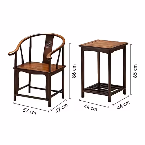 Rustic Walnut Wooden 3-pc Chair with Table Set