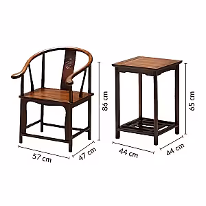 Rustic Walnut Wooden 3-pc Chair with Table Set