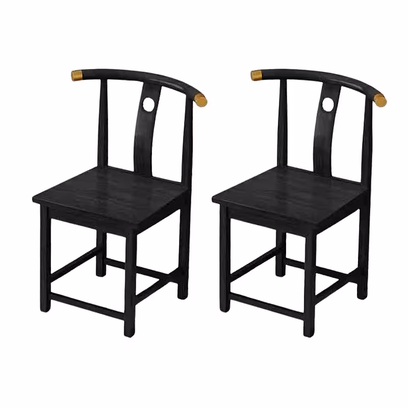 Rustic Wooden 2pcs Black Copper Chair Set