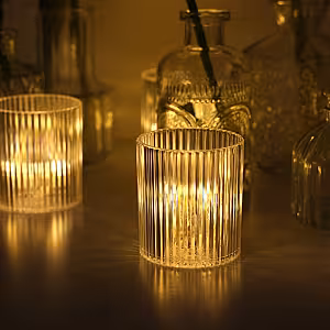 1pc LED Crystal Effect Tealight Candle Light Cup (Type B) [Batteries Included]