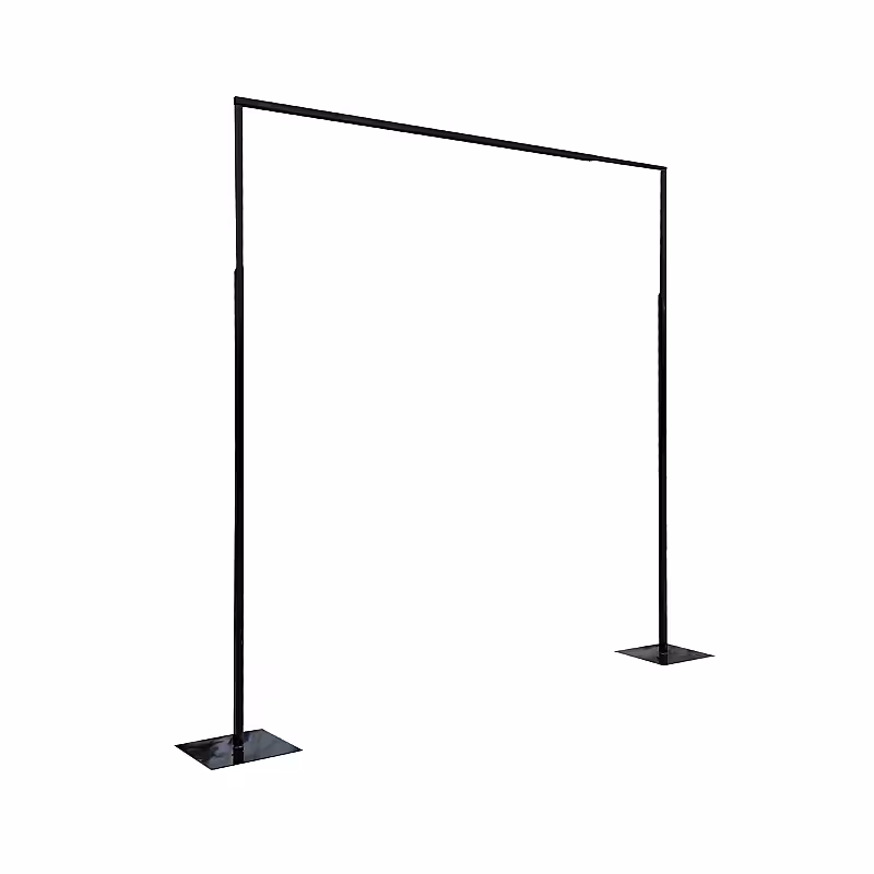 Square Metal Balloon Flower Stand Arch with Base (Black 3m)