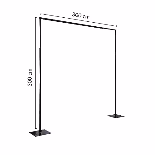 Square Metal Balloon Flower Stand Arch with Base (Black 3m)