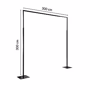 Square Metal Balloon Flower Stand Arch with Base (Black 3m)