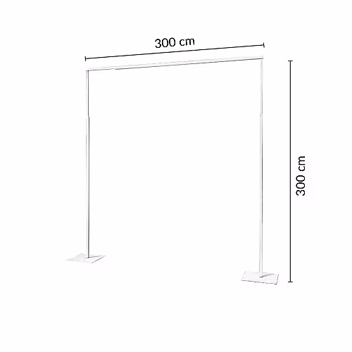 Square Metal Balloon Flower Stand Arch with Base (White 3m)