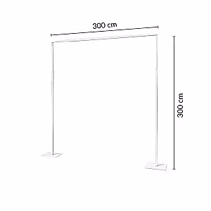 Square Metal Balloon Flower Stand Arch with Base (White 3m)