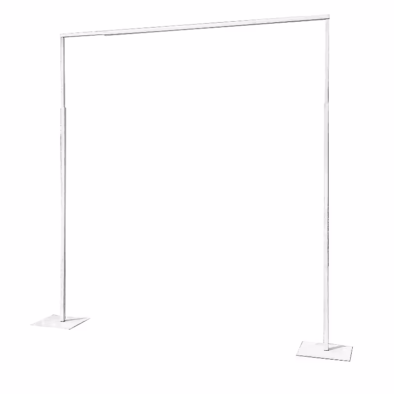 Square Metal Balloon Flower Stand Arch with Base (White 4m)