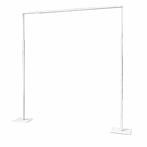Square Metal Balloon Flower Stand Arch with Base (White 4m)