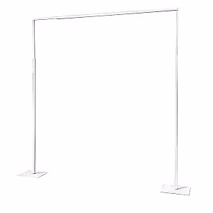 Square Metal Balloon Flower Stand Arch with Base (White 4m)